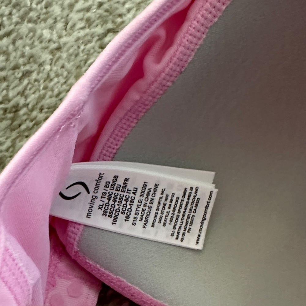 Moving Comfort Pink and Blue Striped Sports Bra - Picture 2 of 3
